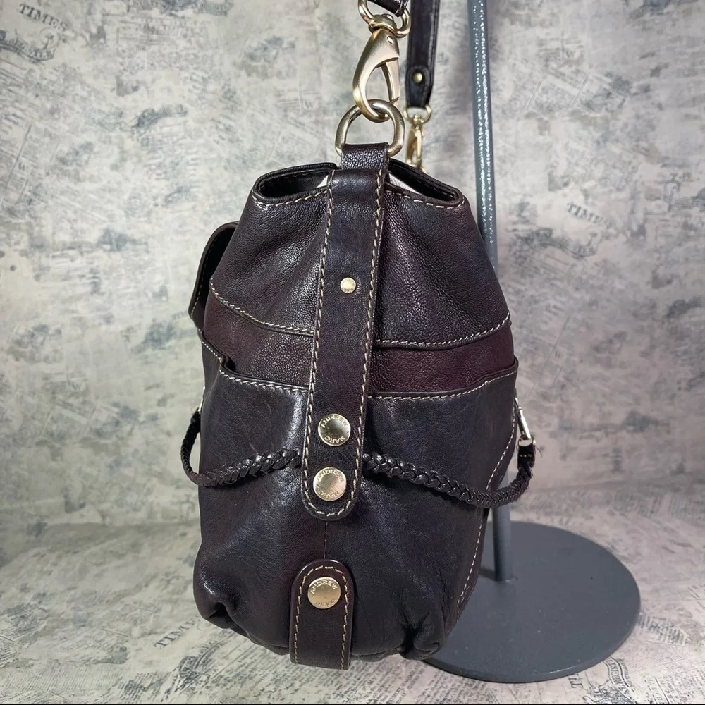 Andrew Marc Leather Hobo Shoulder Bag Convertible Crossbody Purse